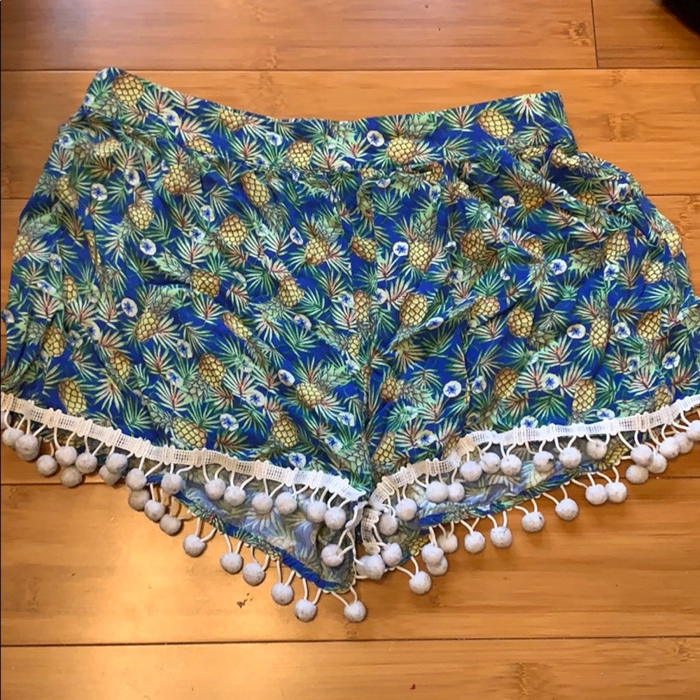 Pineapple shorts with Pom poms